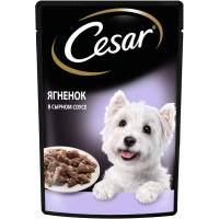 Cesar Влажный корм для взрослых собак всех пород, Ягненок в сырном соусе